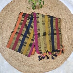 Khadi Multi-Colour Stripes Saree