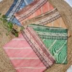Semi Tussar Kantha Stitch Silk Saree