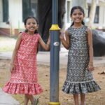 Elegant A-Line Banarasi Kids Frock