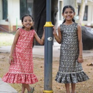 Elegant A-Line Banarasi Kids Frock
