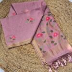 Baby Pink Jamdhani Blouse Piece